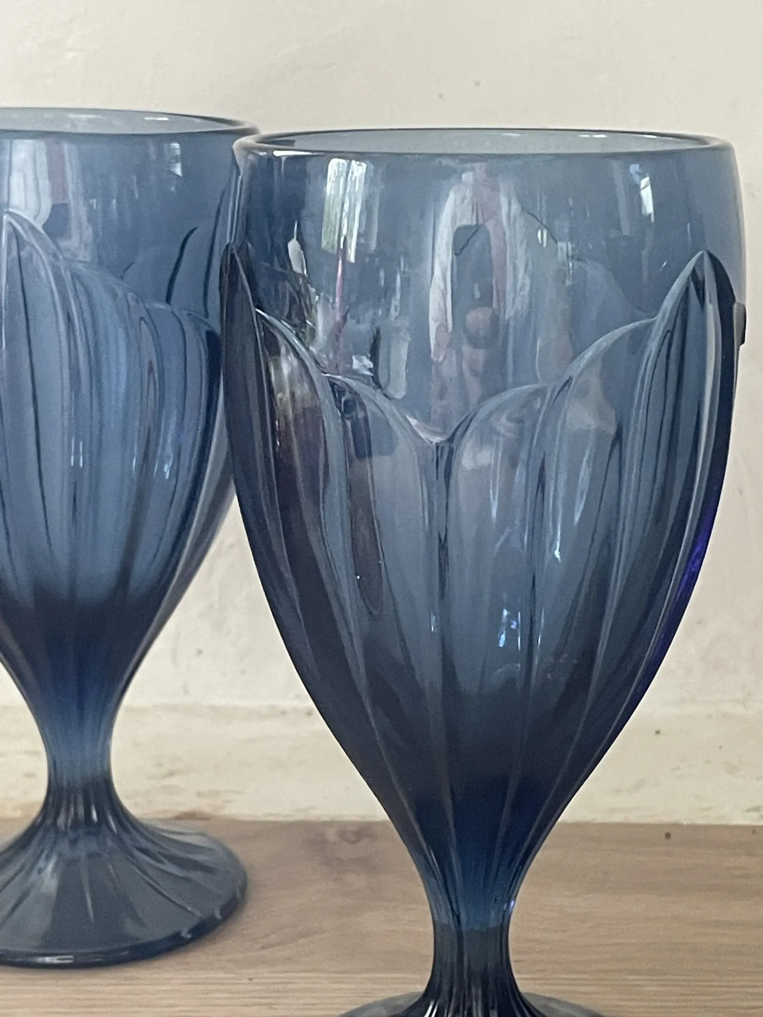 Set of four water glasses model "Sky Blossoms" by Lenox Art style