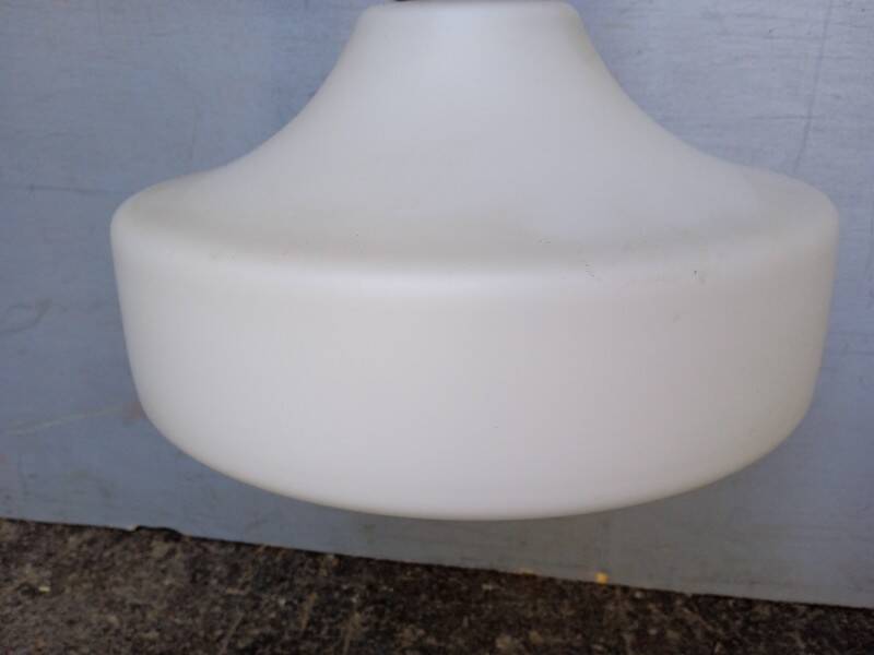 Louis Kalff pendant lamp ep 1960 Scandinavian glass and teak