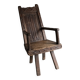 Antique primitive carved oak arm chair, Belgium