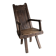 Antique primitive carved oak arm chair, Belgium