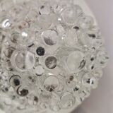 MidCentury Modern clear glass and copper colored aluminium hanging lamp, 1960s