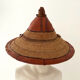 Traditional African Fulani hat in leather and woven straw