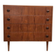 Danish teak commode from the 1960s, 4 drawers, tapered legs.