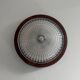 Flush mount in glass crystal and mahogany wood base, 1960s, Switzerland