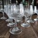 Set of 11 old wine glasses shaped chiseled crystal balloons