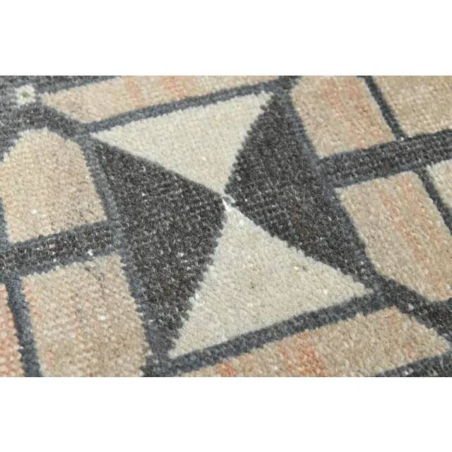 1970s Turkish Oushak Handmade Wool Cotton Green Runner Rug 112x574