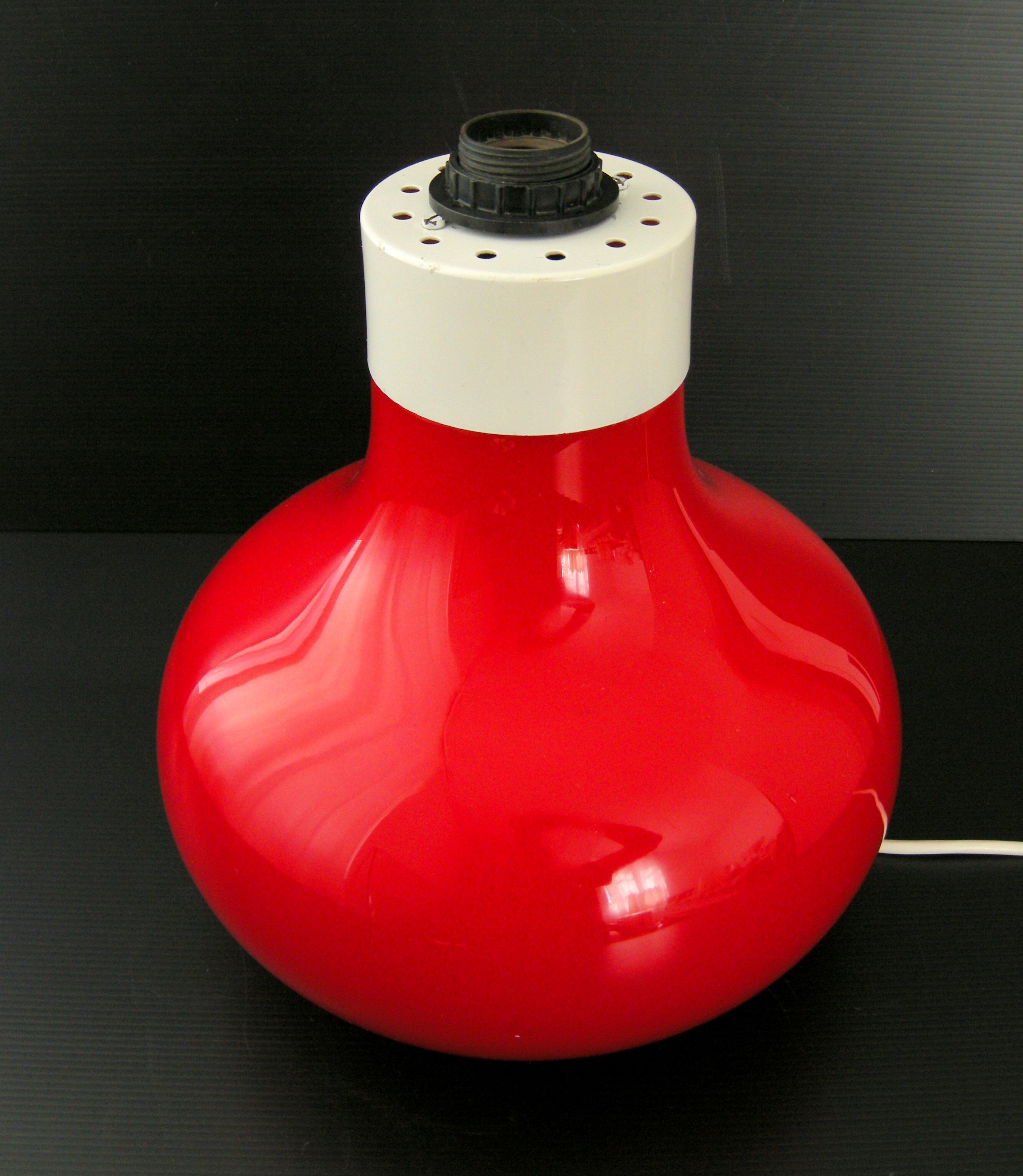 Luminous lamp foot in vintage glass 1970