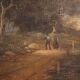 Italian landscape with wayfarers, oil on canvas dated 1845