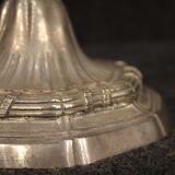 Pair of Italian silvered metal candelabras from 20th century