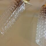 Pair of brass wall lamps conical glasses from the 60's