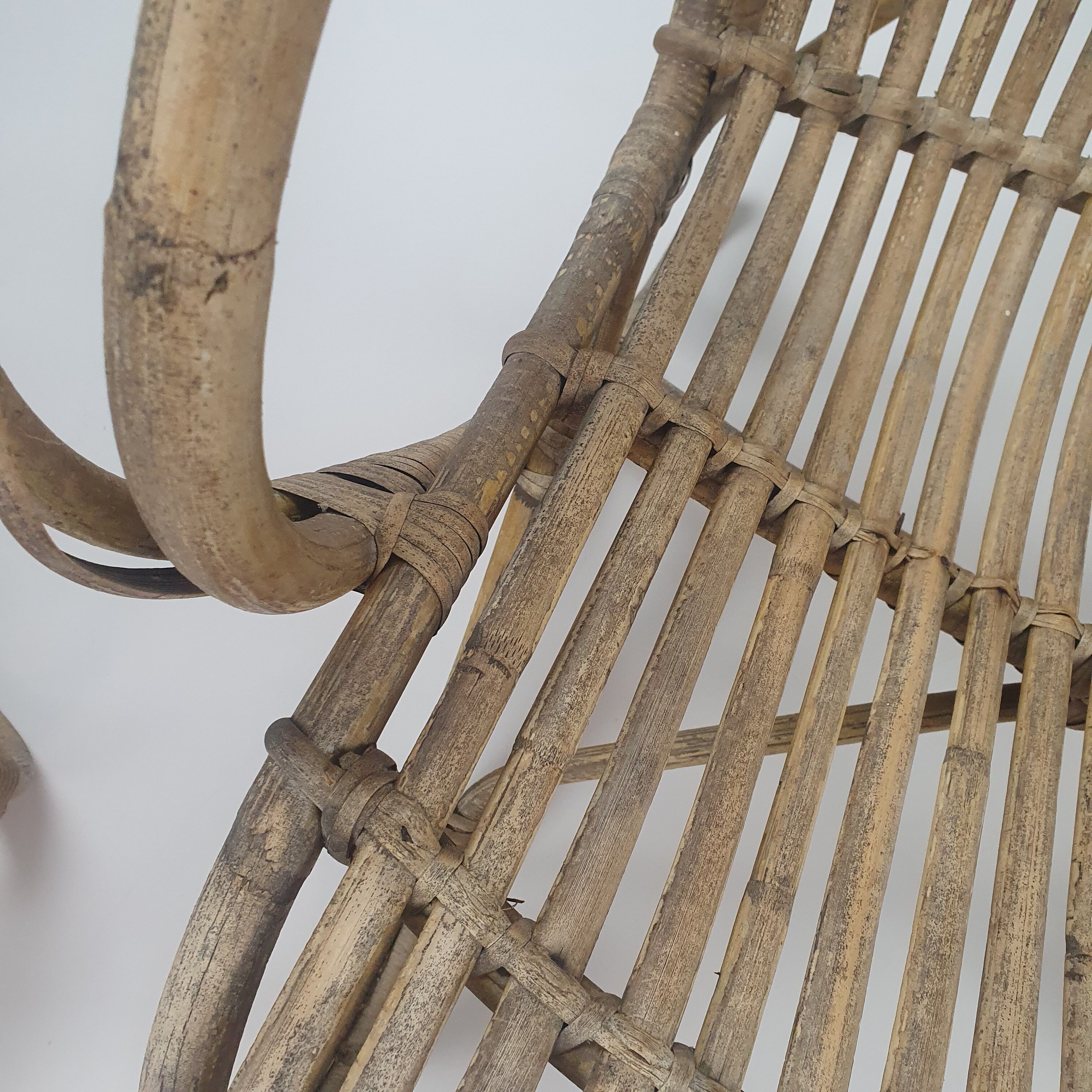 Set of Two Midcentury Rattan Armchairs, 1960s