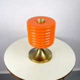 Mid-century orange glass table lamp
