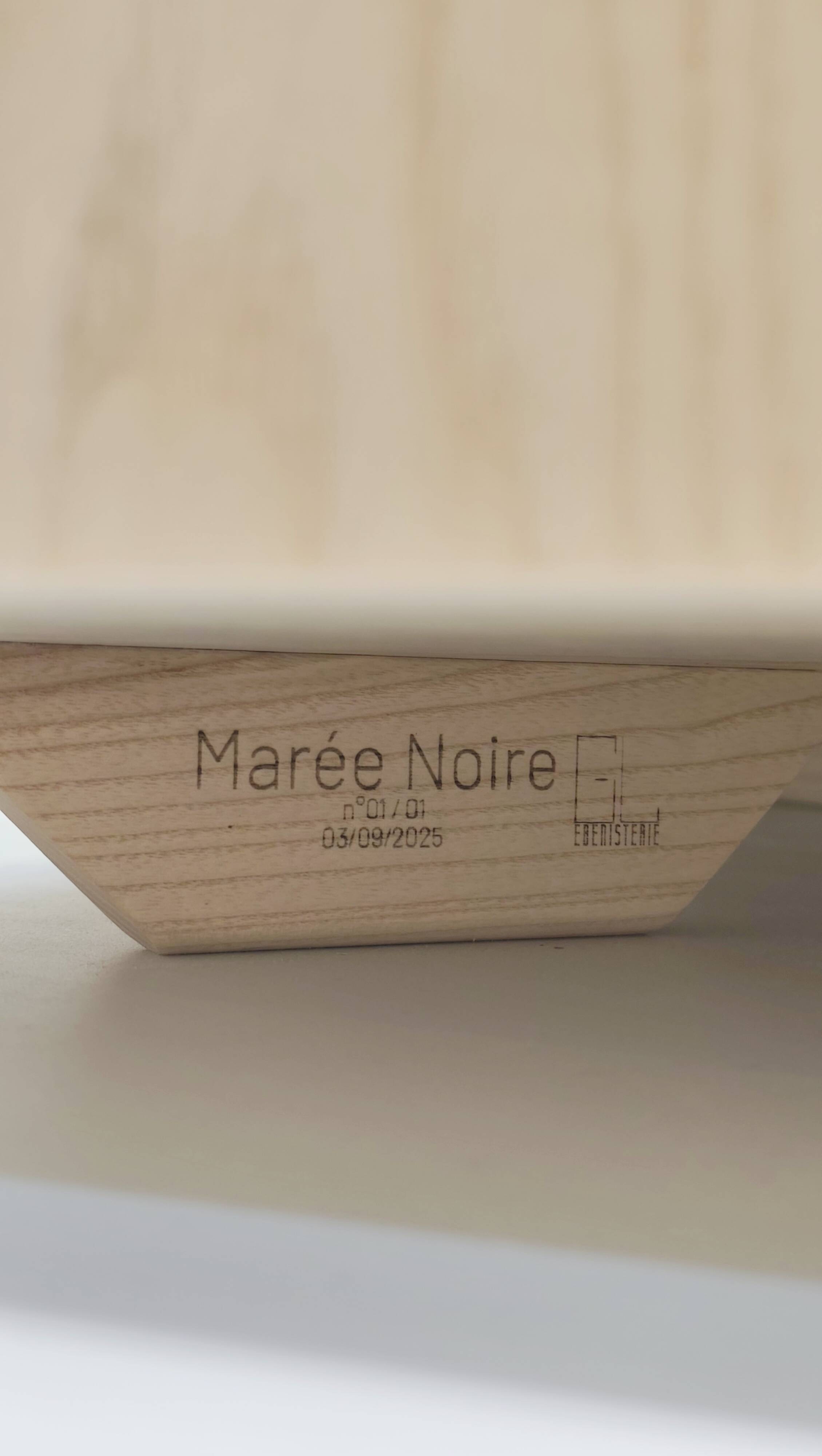 Coffee table in ash and green ebony