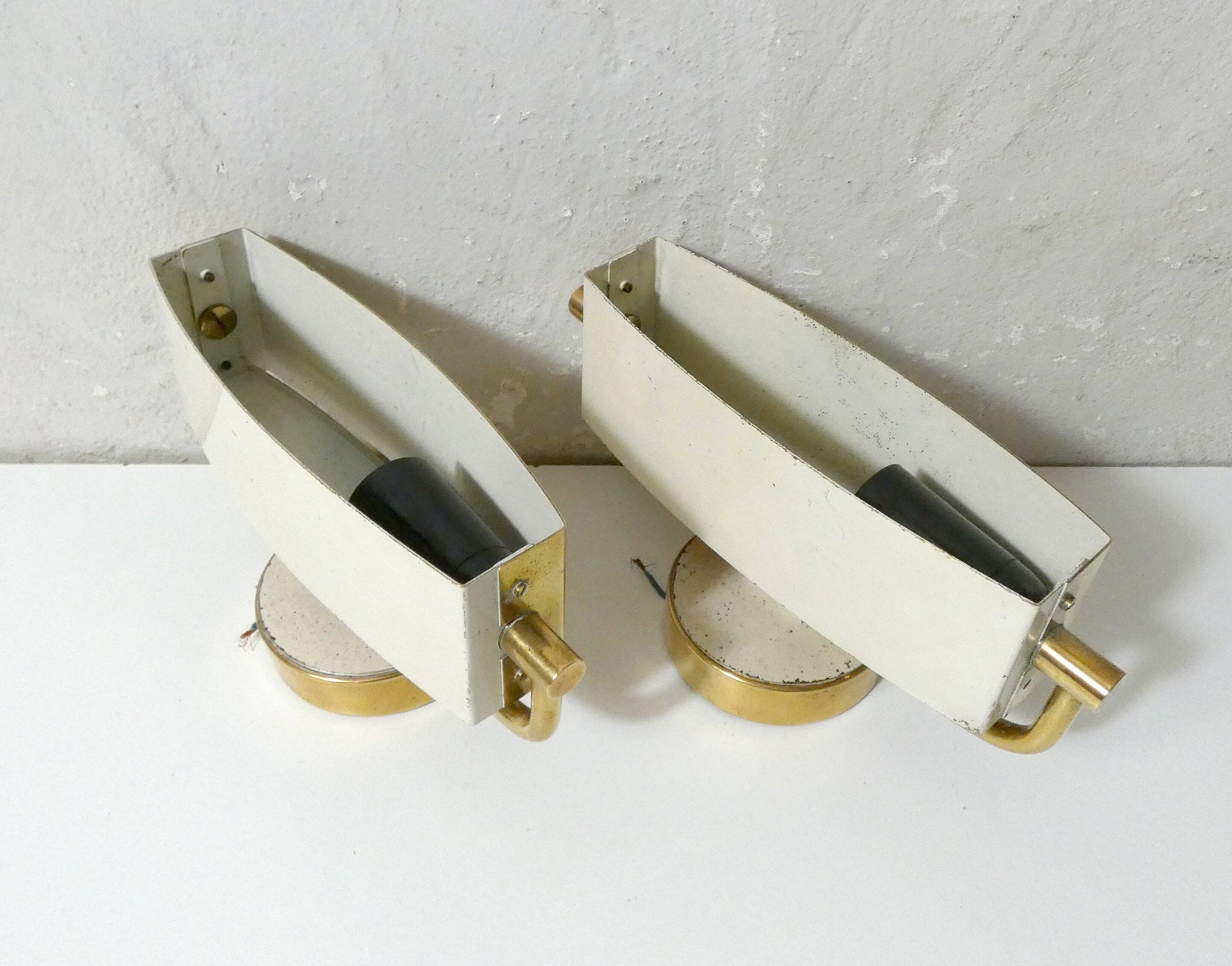 Pair of Jacques Biny mid-century design wall sconces