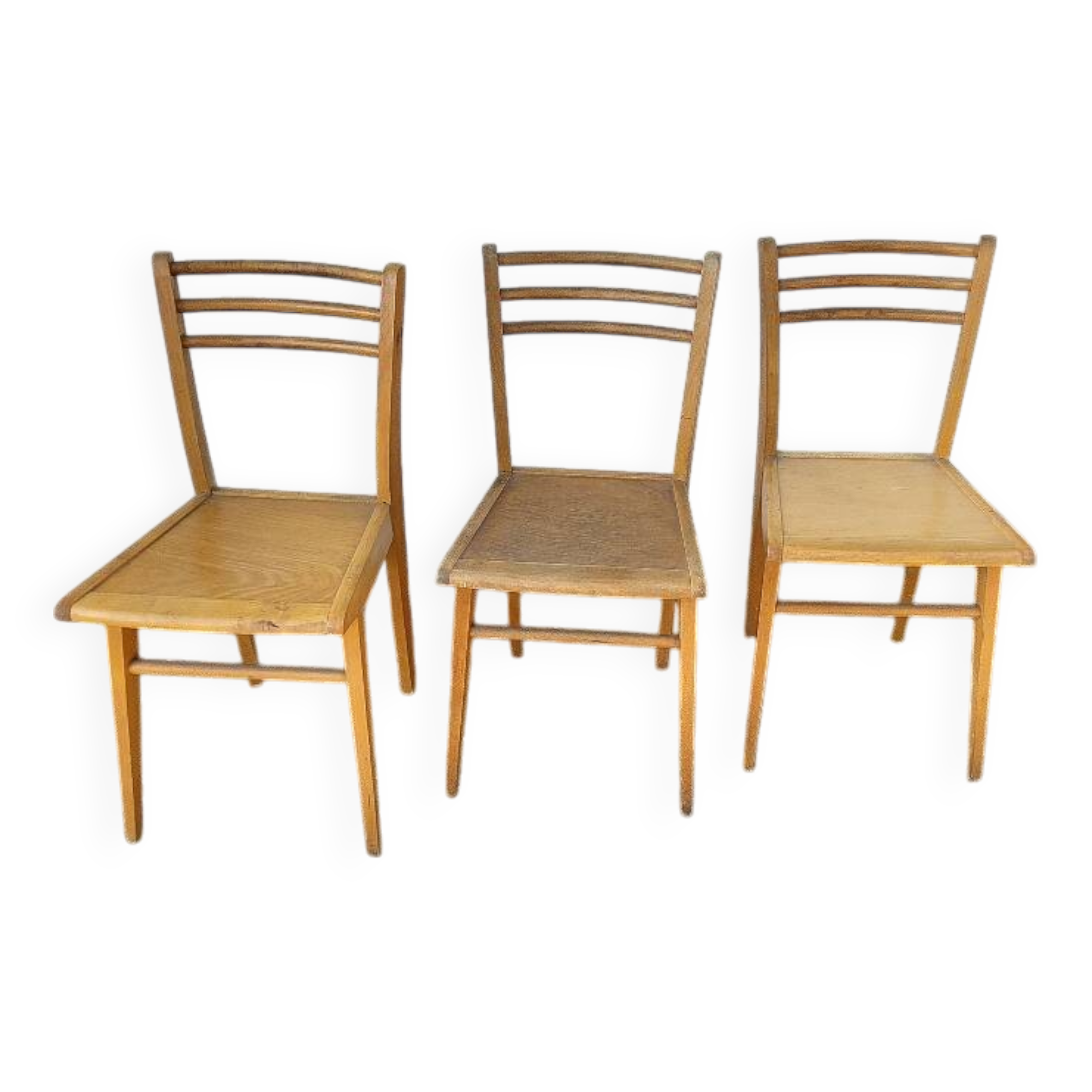 Serie de 3 chaises bistrot 1950