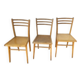 Set of 3 bistrot chairs 1950