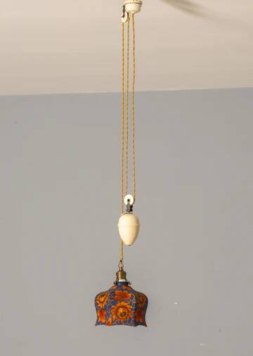 Chandelier with glass shade, 1920s