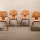 Charles and Ray Eames Early DCW Ash plywood Dining Chairs for Herman Miller