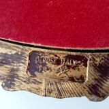 Vintage Florentine mirror from the 60s, golden resin, Italy, 37 x 29 cm