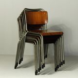 Model 106 Chairs by W. H. Gispen for Delft, 1950s, Set of 6