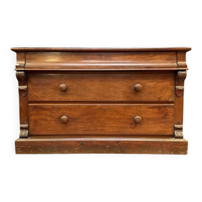 Large commode anglaise en acajou - Début XXe siècle