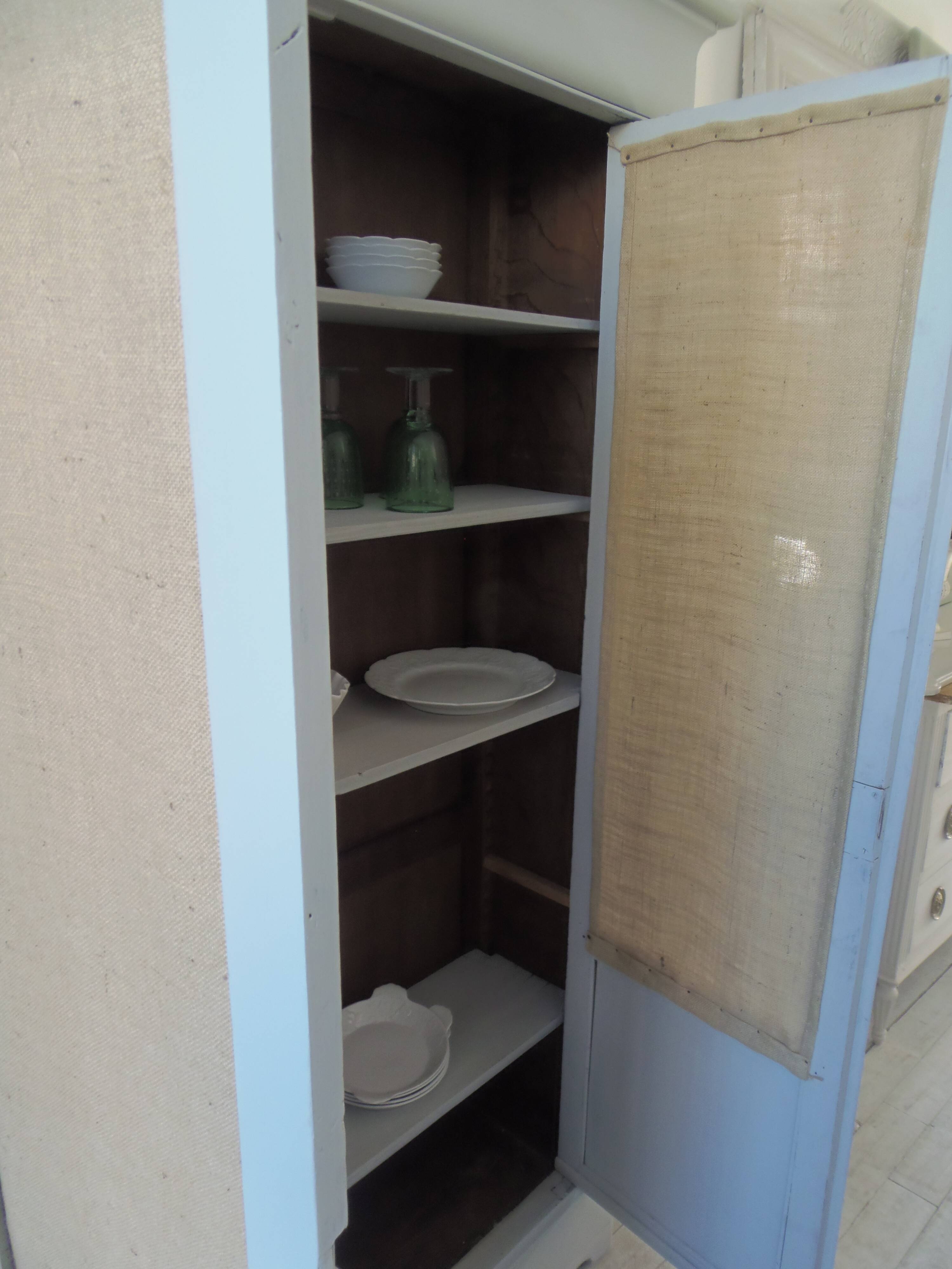 Library, vintage dresser re-enchanted in cloud gray.