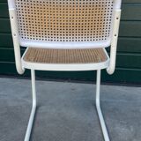 Set of 4 Cesca b32 model chairs in white by Marcel Breuer
