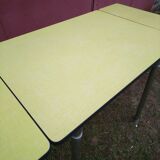 Yellow formica table with extensions