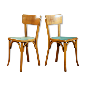Paire de chaises bistrot Baumann années 50