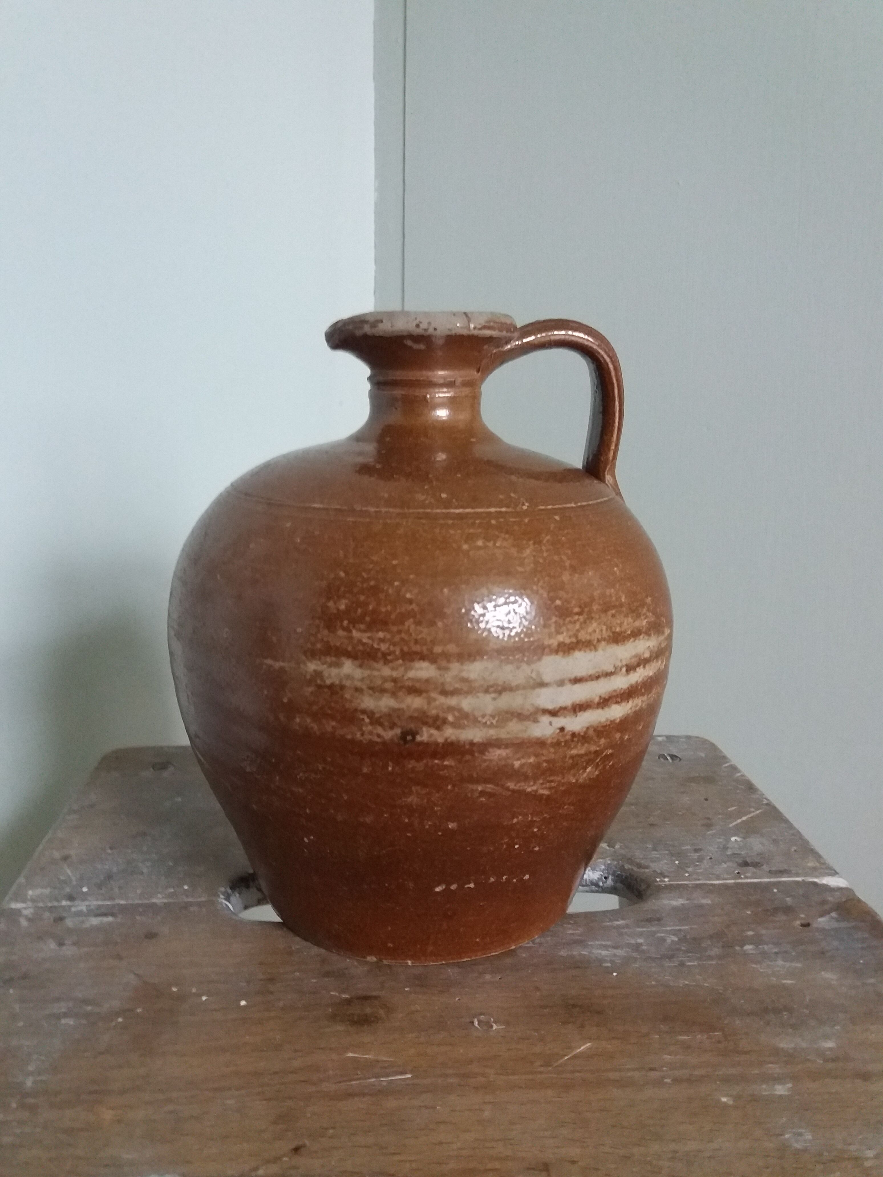 Terracotta pitcher pottery glazed stoneware