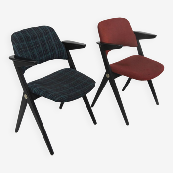 Set de 2 chaises scandinave,"562-026", Bengt Ruda, Nordiska Kompaniet, Suède, 1950