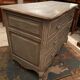 Chest of drawers 3 drawers in patinated wood gray Louis XV style