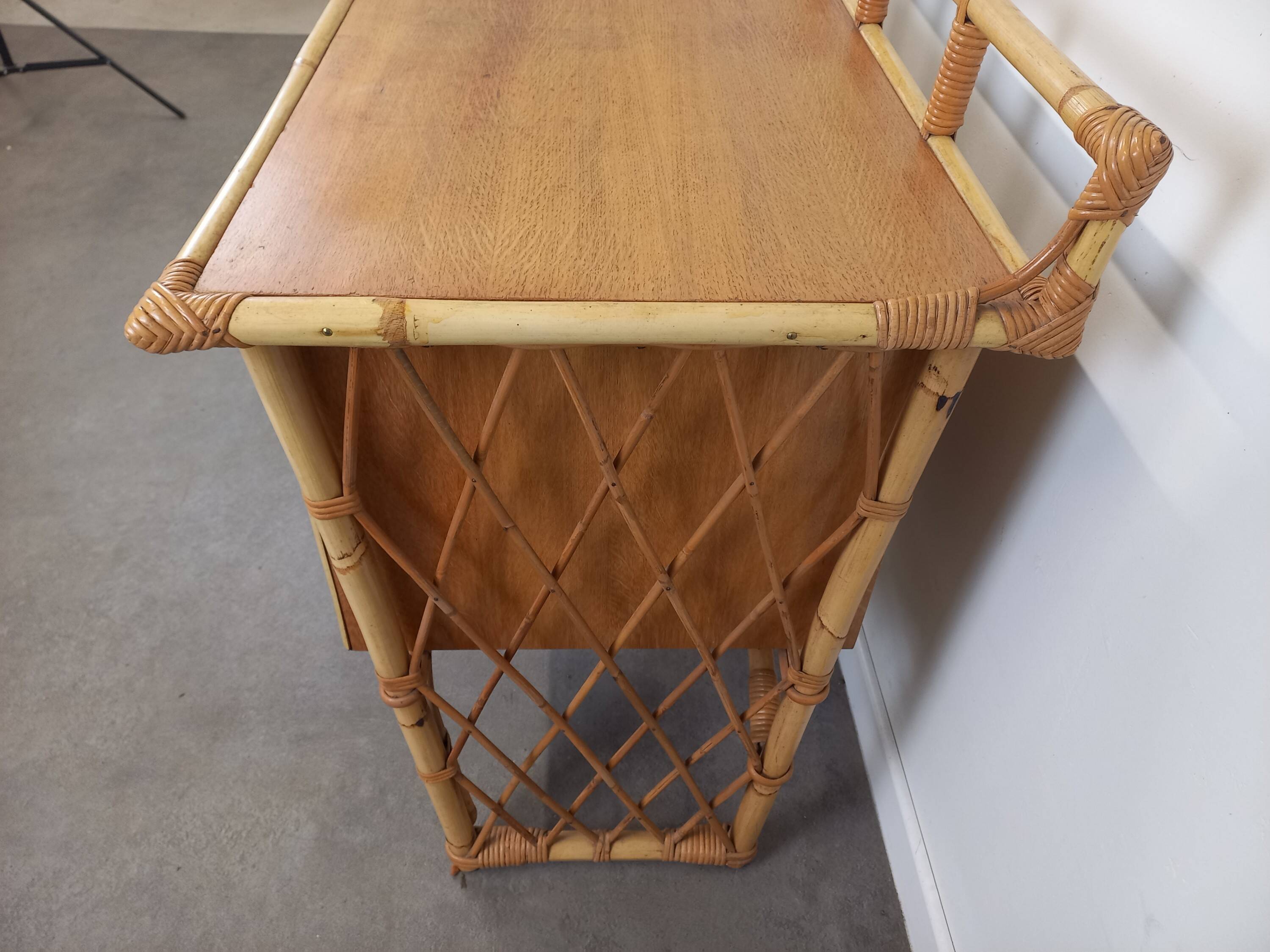 Desk and its rattan chair