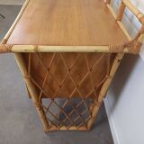 Desk and its rattan chair