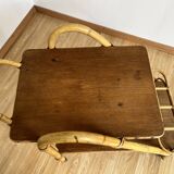 Rattan serving trolley