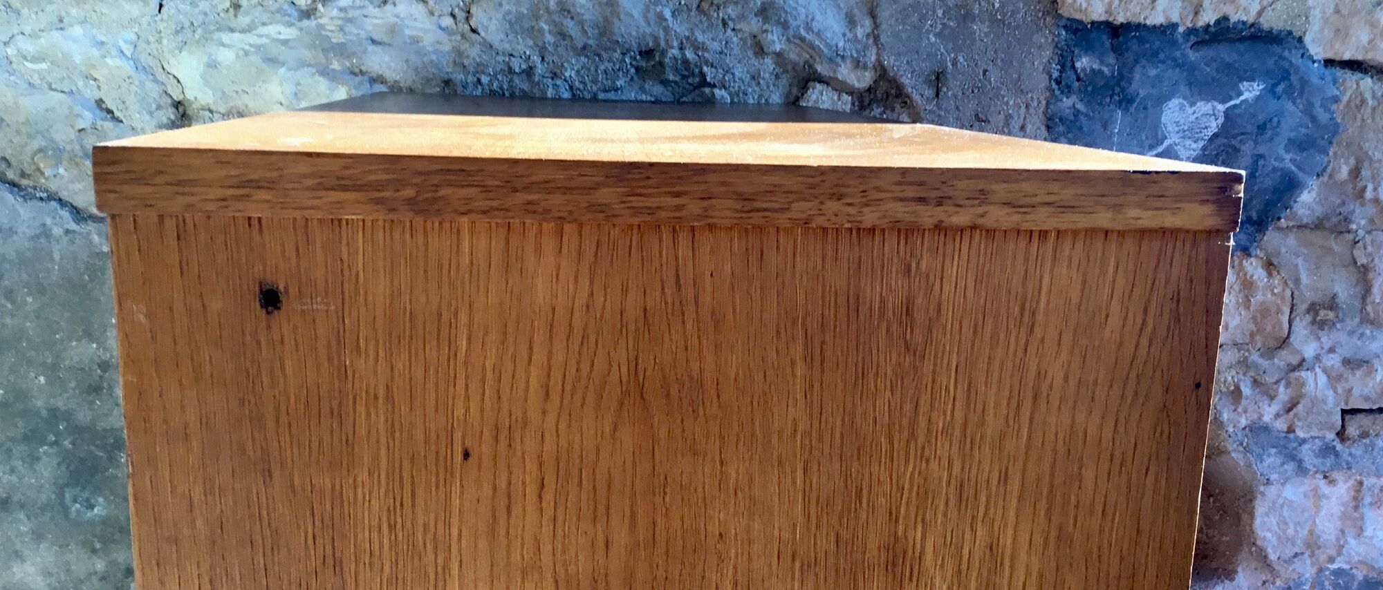 Rattan cabinet with integrated illuminating secretary vintage 1960