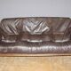 Brutalist Leather Sofa circa 1970