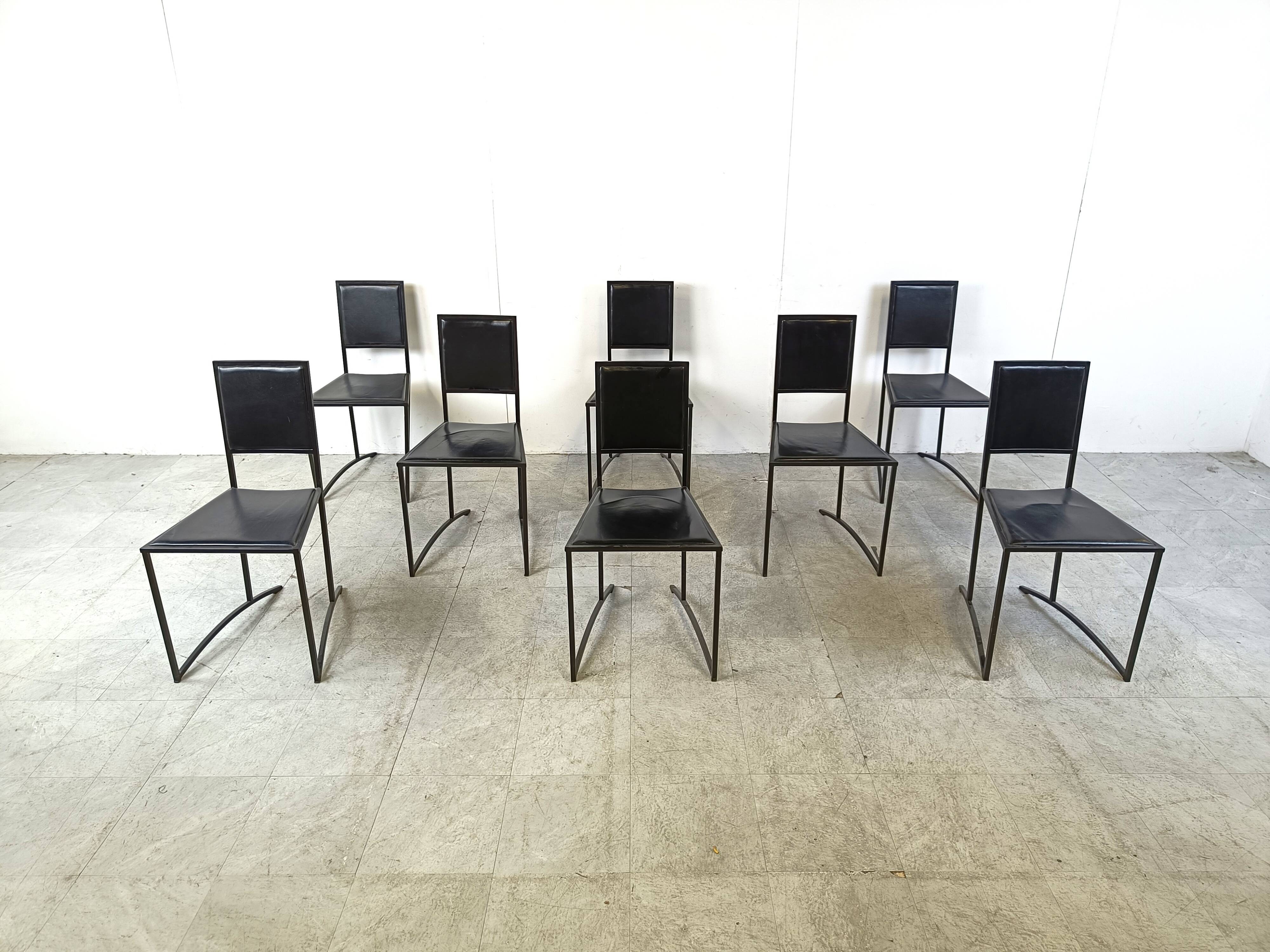 Vintage post modern dining chairs, set of 8
