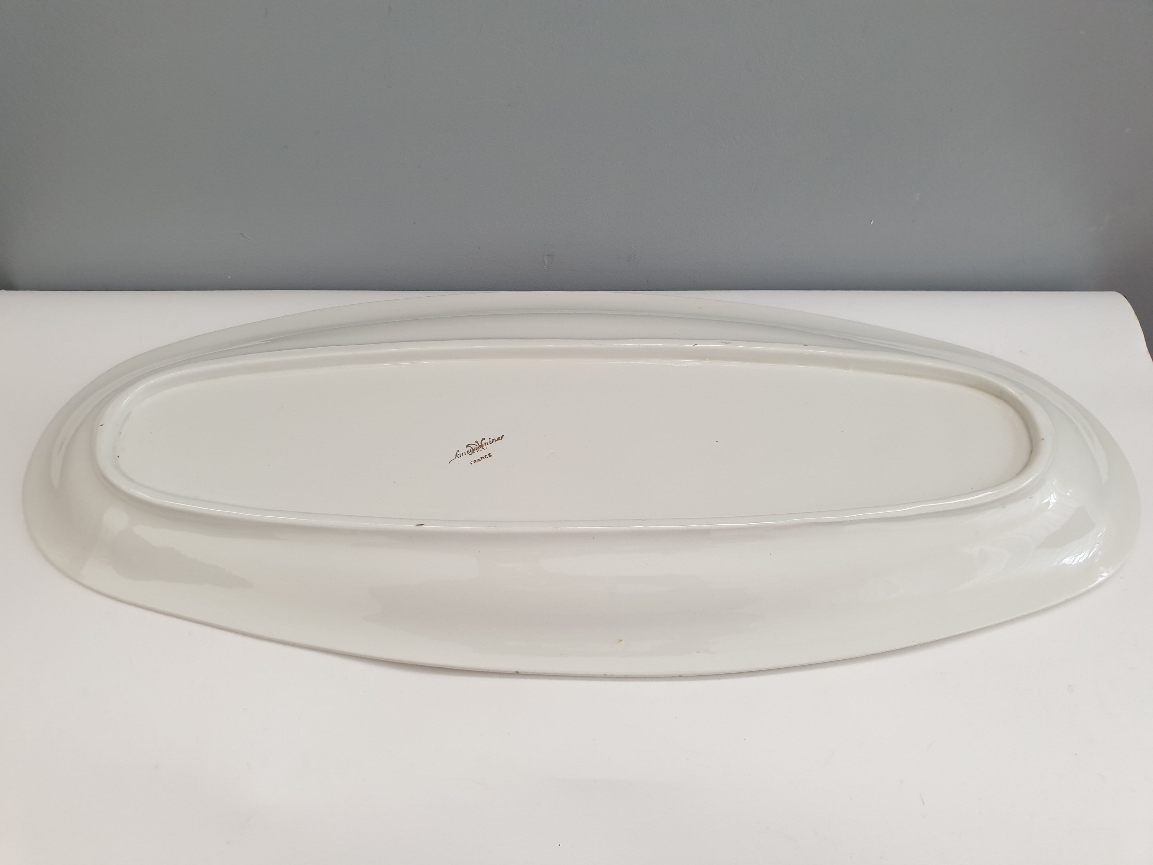 Large ceramic oval fish dish Sarreguemines