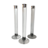 Serie of three candlesticks in Plexiglas and metal 1970