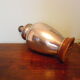 Living room mood lamp, silver metal base, wooden base, pleated lampshade