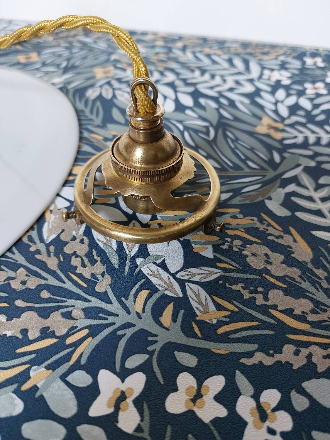 Original white opaline pendant light