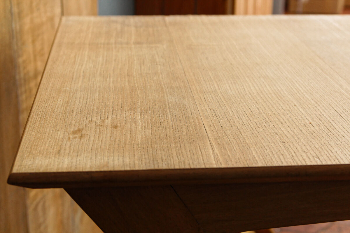 Old Scandinavian table in blond wood