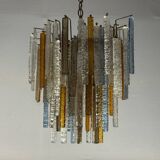 Oval-shaped Venetian chandelier in Murano glass, circa 1950, Venini