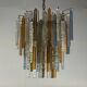 Oval-shaped Venetian chandelier in Murano glass, circa 1950, Venini