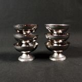 6 coupelles à glace sur pied en inox service à dessert vintage