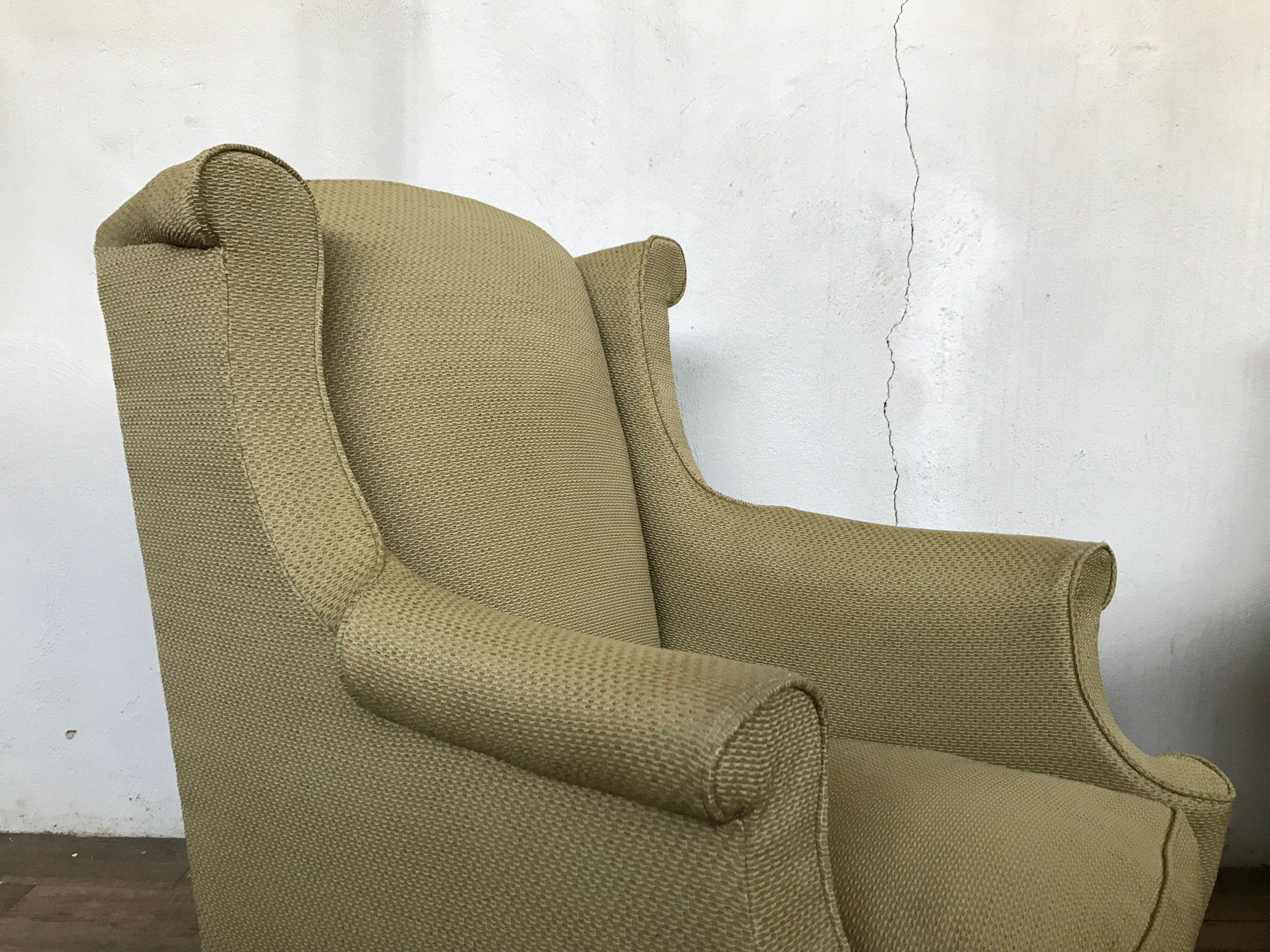 Pair of vintage ear chairs 1950 1960 design italy