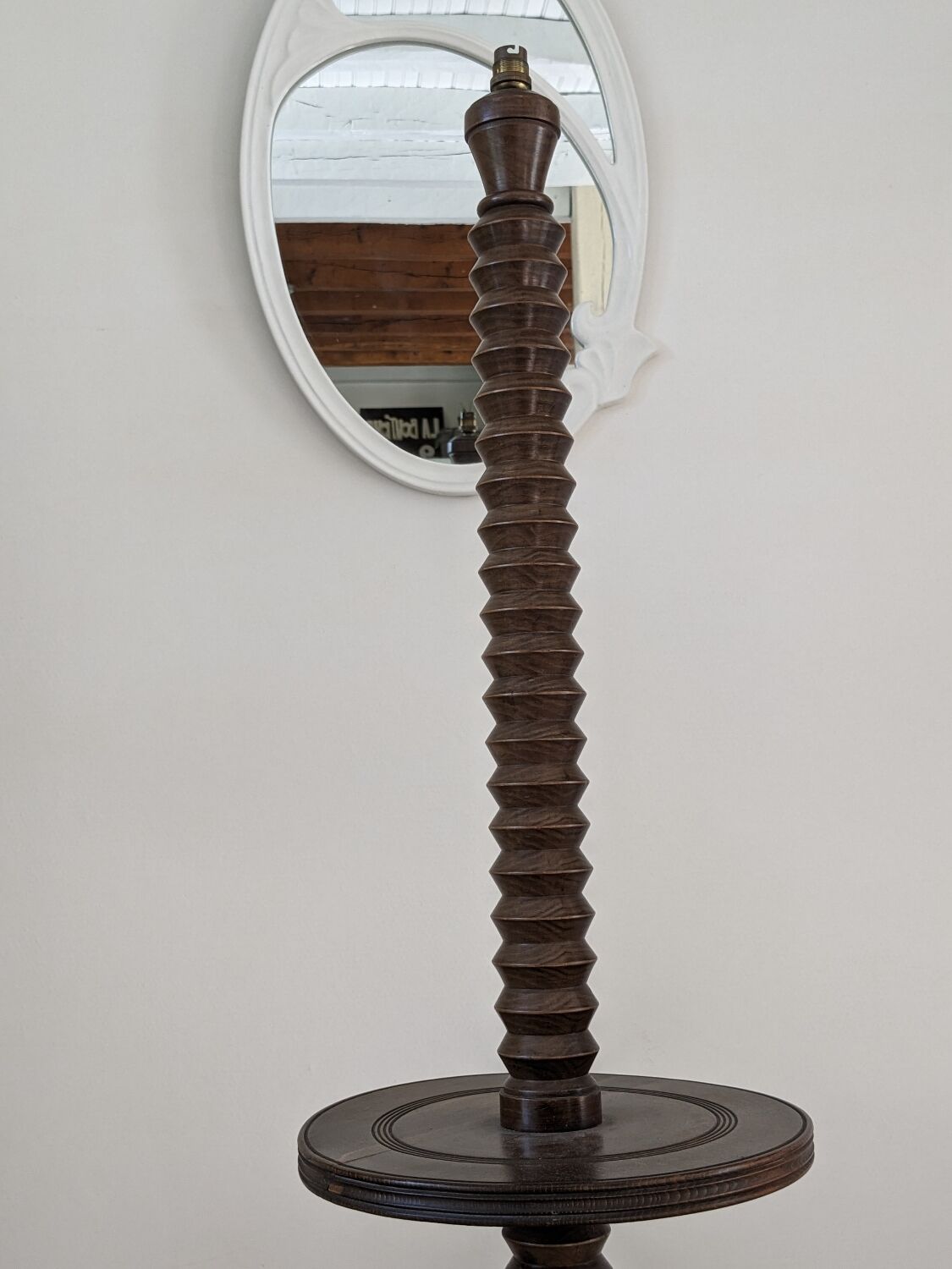 Wooden floor lamp turned 40s