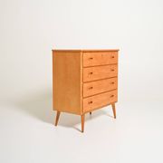 Commode en bouleau scandinave, années 1950-1960