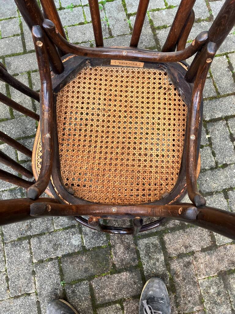 4 Thonet and Fischel bistro chairs